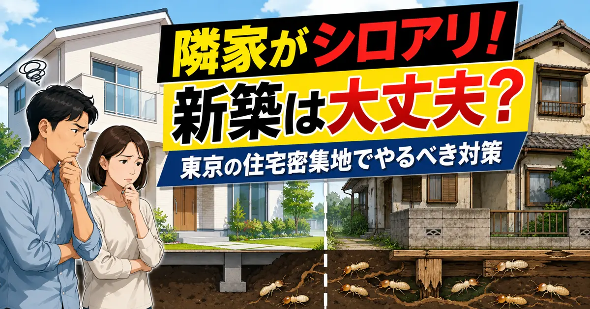 隣家がシロアリで新築は大丈夫？東京での対策とシロアリ侵入の確認方法